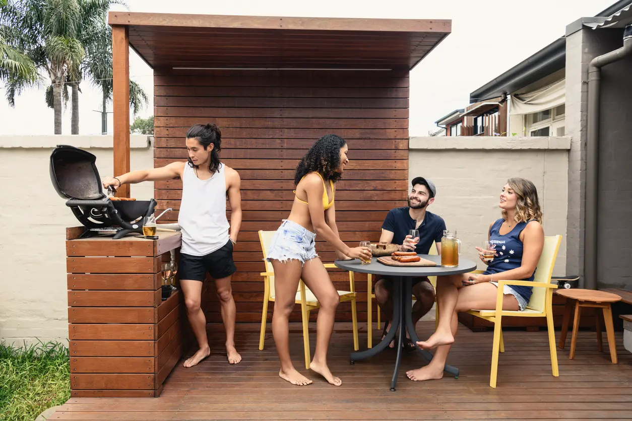 La Plata Tenants Enjoying the Deck in the Backyard